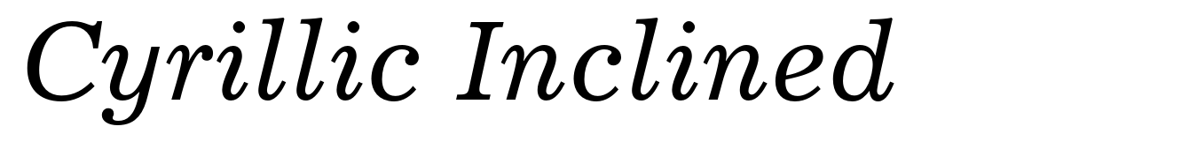 Cyrillic Inclined